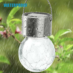 Solar Panel LED Hanging Light Lantern Waterproof Hollow Ball Lamp for Outdoor Garden Yard Patio decoration Holiday Solar Light