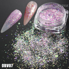 White Chrome Pearl Nail Powder Shimmer Glitter Wedding Bride Nail Design Aurora Rubbing Dust Mirror Effect Fairy Powder GLY459