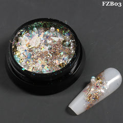 White Chrome Pearl Nail Powder Shimmer Glitter Wedding Bride Nail Design Aurora Rubbing Dust Mirror Effect Fairy Powder GLY459