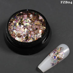 White Chrome Pearl Nail Powder Shimmer Glitter Wedding Bride Nail Design Aurora Rubbing Dust Mirror Effect Fairy Powder GLY459