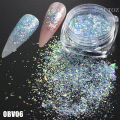 White Chrome Pearl Nail Powder Shimmer Glitter Wedding Bride Nail Design Aurora Rubbing Dust Mirror Effect Fairy Powder GLY459