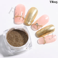 White Chrome Pearl Nail Powder Shimmer Glitter Wedding Bride Nail Design Aurora Rubbing Dust Mirror Effect Fairy Powder GLY459