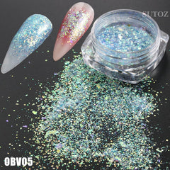 White Chrome Pearl Nail Powder Shimmer Glitter Wedding Bride Nail Design Aurora Rubbing Dust Mirror Effect Fairy Powder GLY459