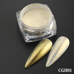 White Chrome Pearl Nail Powder Shimmer Glitter Wedding Bride Nail Design Aurora Rubbing Dust Mirror Effect Fairy Powder GLY459