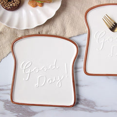 Creative Bread Shape Ceramic Dessert &amp; Bread Plates Nordic Style Home Breakfast Plate Cake Snack Fruit Dishes Tableware Supplies