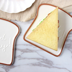 Creative Bread Shape Ceramic Dessert &amp; Bread Plates Nordic Style Home Breakfast Plate Cake Snack Fruit Dishes Tableware Supplies