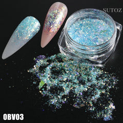 White Chrome Pearl Nail Powder Shimmer Glitter Wedding Bride Nail Design Aurora Rubbing Dust Mirror Effect Fairy Powder GLY459