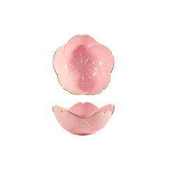 Flower Ceramic Dish Seasoning Dipping Bowl Sakura Ceramic Dish Cherry Blossom Trinket Platos Sauce Dish Flower Dish for Kitchen