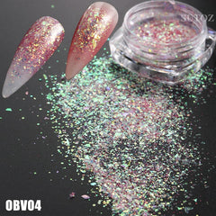 White Chrome Pearl Nail Powder Shimmer Glitter Wedding Bride Nail Design Aurora Rubbing Dust Mirror Effect Fairy Powder GLY459