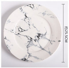 Fashion home restaurant kitchen tableware marble ceramic plate dish porcelain steak salad dessert plate cutlery cake plate