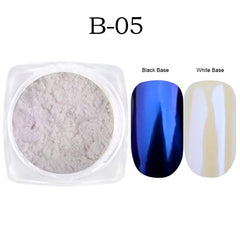 White Chrome Pearl Nail Powder Shimmer Glitter Wedding Bride Nail Design Aurora Rubbing Dust Mirror Effect Fairy Powder GLY459