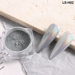 White Chrome Pearl Nail Powder Shimmer Glitter Wedding Bride Nail Design Aurora Rubbing Dust Mirror Effect Fairy Powder GLY459