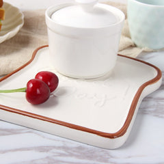 Creative Bread Shape Ceramic Dessert &amp; Bread Plates Nordic Style Home Breakfast Plate Cake Snack Fruit Dishes Tableware Supplies