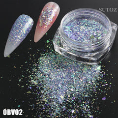 White Chrome Pearl Nail Powder Shimmer Glitter Wedding Bride Nail Design Aurora Rubbing Dust Mirror Effect Fairy Powder GLY459