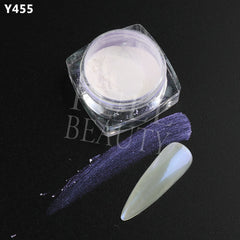 White Chrome Pearl Nail Powder Shimmer Glitter Wedding Bride Nail Design Aurora Rubbing Dust Mirror Effect Fairy Powder GLY459