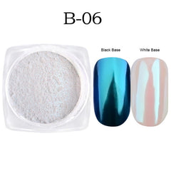 White Chrome Pearl Nail Powder Shimmer Glitter Wedding Bride Nail Design Aurora Rubbing Dust Mirror Effect Fairy Powder GLY459