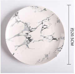 Fashion home restaurant kitchen tableware marble ceramic plate dish porcelain steak salad dessert plate cutlery cake plate