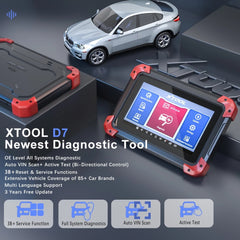 XTOOL D7 OBD2 Automotive All System Diagnostic Tool Code Reader Key Programmer Auto Vin with 38+ Reset Functions Active Test