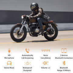 Motorcycle Helmet Headset Bluetooth 5.0+CSR Earphones 2000mah Battery Anti-interference Handsfree For Full/Half Face Helmet