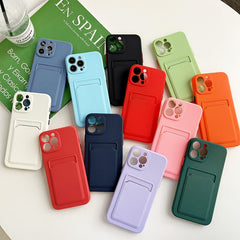 Soft Silicone Phone Case For iPhone 14 11 12 13 Pro Max XR X XS Max 6 6S 7 8 Plus SE 2020 12 Mini 13Pro Wallet Card Holder Cover