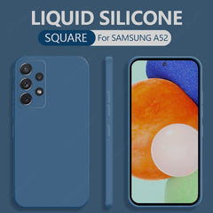 Liquid Silicone Case For Samsung Galaxy A52 A72 A71 A51 S20 FE S21 Ultra S10 Plus A50 A31 A70 A32 A41 A53 5G A21S S22 Soft Cover