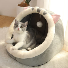 Sweet Cat Bed Warm Pet Basket Cozy Kitten Lounger Cushion Cat House