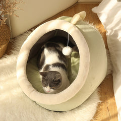 Sweet Cat Bed Warm Pet Basket Cozy Kitten Lounger Cushion Cat House