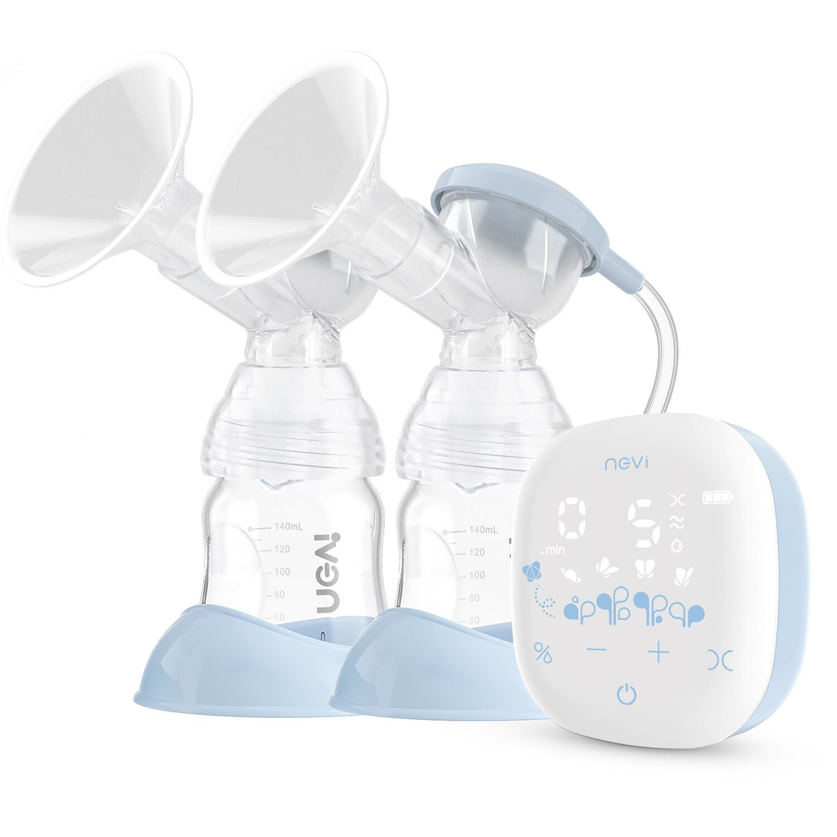 NCVI Electric Double Breast Pumps,Nursing Hospital Grade Breastfeeding Pump Strong Suction Power with Two Sizes Flange Choose