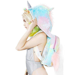 unicorn hooded backpack | Heccei