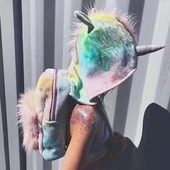 unicorn hooded backpack | Heccei