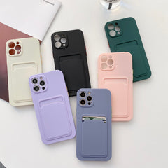 LVOEST Phone Case For iphone 11 12 13 pro max XR x xs max 7 8 plus se 2020 12 mini 14 pro Soft Silicone Wallet Card Holder cover