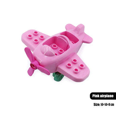 New Large Building Blocks Children Toys Cartoon Princess Carriage Car Airplane Vehicle Model Big Size Bricks Gift For Children