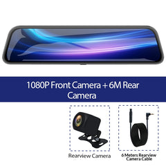 E-ACE 9.66 Inch Car DVR Mirror Video Recorder 1080P Touch Screen Dashcam Dual Lens Streaming Driving Recorder Dash Camera