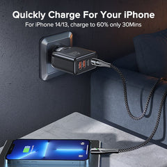 QOOVI 65W GaN Charger USB Type C Fast Charging For Laptop Macbook Quick Charge 4.0 PD USB C Charger For iPhone Xiaomi Samsung