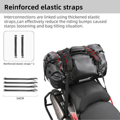 Rhinowalk Motorcycle Bag 45L Waterproof PVC Tail Saddle Bag Durable Dry Luggage Outdoor Bag Motorbike Rear Seat Bag Accessory