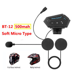 Motorcycle Helmet Headset Bluetooth 5.0+CSR Earphones 2000mah Battery Anti-interference Handsfree For Full/Half Face Helmet