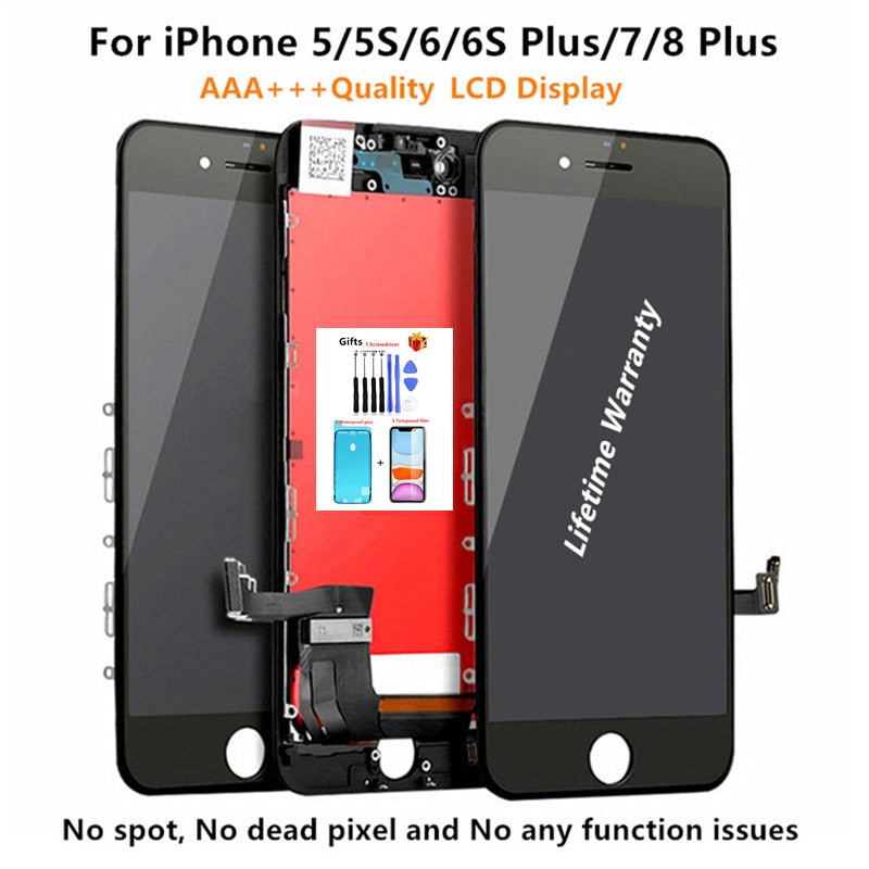 Original OEM LCD Display For iPhone 5S 6 7 8 6S Plus Screen 3D Touch Digitizer Assembly Mobile Phone Repair Pantalla Replacement