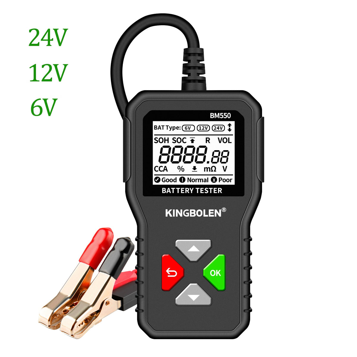 KINGBOLEN BM560 BM550 Car Battery Tester 24V 6V 12V Detect Auto Battery Analyzer 100-2000 CCA Battery Waveform Car Battery Tool