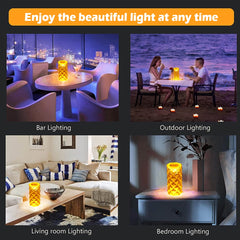 LED Crystal Table Lamp 3D Effect Diamond Atmosphere Lamp Cool Lamp Light USB Touch Night Light Overflows for Bedroom Decoration