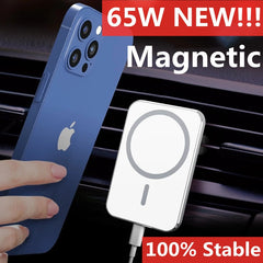 Magnetic Car Wireless Chargers 65W Qi Phone Charger Air Vent Holder for iphone 14 13 12 Mini Pro Max Car Fast Charging Station