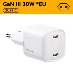 VOLTME 30W GaN Charger USB A + USB C Charger Fast Charging PD 3.0 QC 4.0+ Support PPS AFC FCP SCP MTK For iPhone 13 12 Pro Max