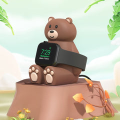 Silicone Bear Wireless Charger Stand Galaxy Watch4/4Classic Cartoon Animal Bear Child Station Dock Bracket Holder Accessories