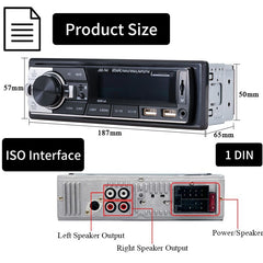 SINOVCLE Car Radio Audio 1din Bluetooth Stereo MP3 Player FM Receiver 60Wx4 With Remote Control AUX/USB/TF Card In Dash Kit