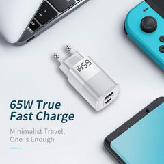 KUULAA 65W GaN Charger Quick Charge 4.0 3.0 Type C PD USB Charger for iPhone 14 13 12 Pro Max Fast Charger For Laptop PD Charger