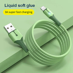 Liquid Silicone USB Cable For iPhone 14 Pro 12 11 13 Pro XS Max Xr X 8 AirPods Pro LED Phone Charger Cord Data Charger Wire 2M