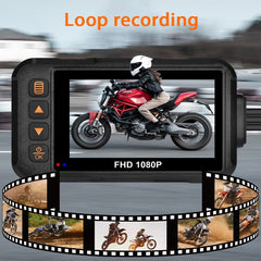 Motorcycle DVR Dash Cam 1080P+720P Full HD Front Rear View Waterproof Motorcycle Camera 3-inch IPS screen  Logger Recorder Box