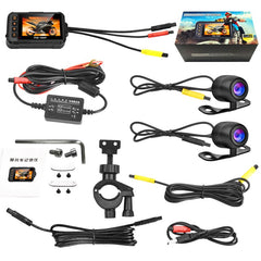 Motorcycle DVR Dash Cam 1080P+720P Full HD Front Rear View Waterproof Motorcycle Camera 3-inch IPS screen  Logger Recorder Box