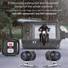 Moto DVR HD 1080P+720P  Dual Lens Motorbike Bike Video Recorder Waterproof Night Vision Dash Cam, G-Sensor Recorder Box