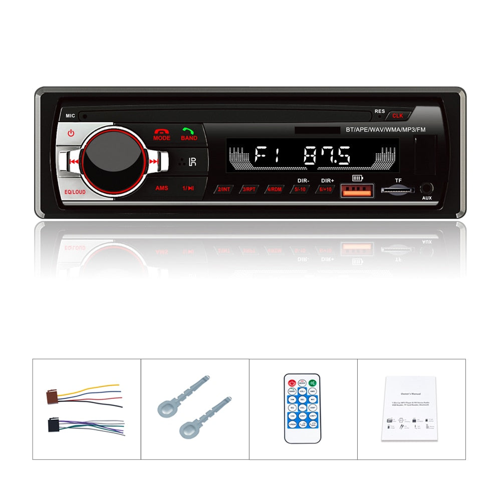 X-REAKO JSD-520 Car Radio 1Din FM MP3 Player Audio Stereo AUX Input USB/SD Charging Function with Remote Control In Dash Music