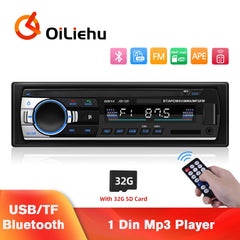 OiLiehu 1 Din Car Radio Stereo FM Aux Input Receiver SD TF USB JSD-520 12V In-dash 60Wx4 MP3  Multimedia Autoradio Player